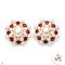 Approx. 4.5 mm and 9.5 mm, Freshwater Pearl, Garnet Halo Pearl Stud Earrings