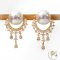 11.62 mm and 11.74 mm, White South Sea Pearl, Pearl Stud Earrings with Laboratory Grown Diamond Chandelier Jacket