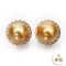 8.46 mm and 8.55 mm, Gold South Sea Pearl, Pearl with Halo Jacket Stud Earrings