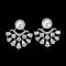 5.58 mm and 5.63 mm, Akoya Pearl, Pearl Stud with Laboratory Grown Diamond Chandelier Stud Earrings