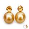 14.00 mm and 14.24 mm, Gold South Sea Pearl, Citrine Dot Stud Pearl Earring