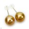 Approx. 10.0 mm, Palawan Elite Lot, Gold South Sea Pearl, Stud Pearl Earrings
