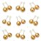 Approx. 8.0 - 10.0 mm, Gold South Sea Pearl, Stud Pearl Earrings