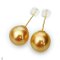 Approx. 8.0 - 10.0 mm, Gold South Sea Pearl, Stud Pearl Earrings