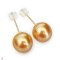 Approx. 8.0 - 10.0 mm, Gold South Sea Pearl, Stud Pearl Earrings