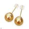 Approx. 8.0 - 10.0 mm, Gold South Sea Pearl, Stud Pearl Earrings