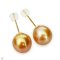 Approx. 8.0 - 10.0 mm, Gold South Sea Pearl, Stud Pearl Earrings