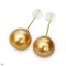 Approx. 8.0 - 10.0 mm, Gold South Sea Pearl, Stud Pearl Earrings