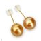 Approx. 8.0 - 10.0 mm, Gold South Sea Pearl, Stud Pearl Earrings