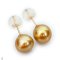 Approx. 10.0 mm, Gold South Sea Pearl, Stud Earrings