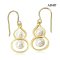 Approx. 5.0 mm and 6.0 mm, Akoya Pearl, "Golden Gourd" Dangle Twin Pearl Fish Hooks Earrings