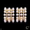 Approx. 2.0 mm, Freshwater Pearl, Three Stripes Pearl Row Curve Stud Earrings