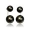Approx. 7.0 - 9.0 mm, Tahitian Pearl, Stud Pearl Earrings with Pearl Arch Bridge Earring Backs