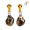 Approx. 8.0 mm, Nebular Lot, Keshi Tahitian Pearl, Drop Citrine Dangle Pearl Stud Earrings