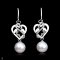 Approx. 8.0 mm, Freshwater Pearl, "Luminous Love" Dangle Pearl Fish Hooks Earrings