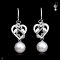 Approx. 8.0 mm, Freshwater Pearl, "Luminous Love" Dangle Pearl Fish Hooks Earrings