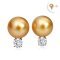 12.10 mm and 12.14 mm, Oriental Odyssey Lot, Gold South Sea Pearl, "Diamond and Pearl" Stud Pearl Earrings