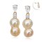 6.6 mm and 6.9 mm, Freshwater Pearl, CZ Pear, Dangle Pearl, Stud Earrings