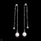 Approx. 5.0 mm, Akoya Pearl, Stud Earrings with Cable Chain Single Stone and Pearl