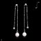 Approx. 5.0 mm, Akoya Pearl, Stud Earrings with Cable Chain Single Stone and Pearl