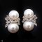 Approx. 9.0 - 10.0 mm, Edison Pearl, Marquise CZ & Duo Pearl Stud Earrings