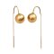 Approx. 11.6 mm, Oriental Odyssey, Gold South Sea Pearl, Pearl Curve Needle Chain Threader Earrings