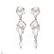 Approx. 5.5 mm, Freshwater Paerl, Dangle Double Pearl Stud Earrings