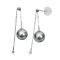 9.8 mm and 9.9 mm, Tahitian Pearl, Bead Threader Dangle Pearl Stud Earrings