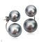 Approx. 9.0 mm and 11.0 mm, Gray Feline Lot, Tahitian Pearl, Stud Pearl Earrings with Arch Bridge Pearl Earring Backs