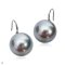 Approx. 11.0 mm, Tahitian Pearl, Fish Hooks Spoon Earrings