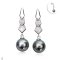 Approx. 10.0 - 11.0 mm, Tahitian Pearl, Snake Scales Dangle Pearl Stud Earrings