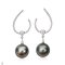 Approx. 11.0 - 12.0 mm, Tahitian Pearl, Sky Line Dangle Pearl Stud Earrings
