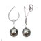 Approx. 11.0 - 12.0 mm, Tahitian Pearl, Sky Line Dangle Pearl Stud Earrings
