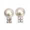 Approx. 9.0 - 10.0 mm, Edison Pearl, Flower Moissanite Pearl Stud Earrings
