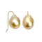 Approx. 9.0 - 10.0 mm, Gold South Sea Pearl, Fish Hooks Earrings