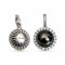 Approx. 10.0 mm, Tahitian Pearl, Halo CZ Solitaire Pearl Hinge Clasp Pendant