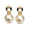 Approx. 12.1 mm and 12.1 mm, Gold South Sea Pearl, Garland Pearl Stud Earrings