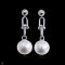 Approx. 10.0 mm, Edison Pearl, Dot Tiffany Dangle Pearl Stud Earrings