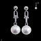 Approx. 10.0 mm, Edison Pearl, Dot Tiffany Dangle Pearl Stud Earrings
