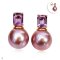 Approx. 15.0 mm, Edison Pearl, Petra Amethyst Pearl Stud Earrings