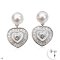 Approx. 6.5 - 7.0 mm, Akoya Pearl, Heart Dangle Pearl Stud Earrings