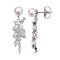 Approx. 6.5 - 7.0 mm, Akoya Pearl, Dangle CZ Leaves Pearl Stud Earrings