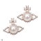 Approx. 8.0 mm, Akoya Pearl, Vivian CZ Paved Stud Earrings