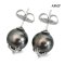 Approx. 11.0 mm, Tahitian Pearl, Stud Pearl Cross Vivian Plate Earrings