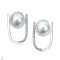 Approx. 9.0 mm, White South Sea Pearl, U Shape CZ Paved Pearl Latch Back Earrings