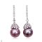 Approx. 14.0 mm, Edison Pearl, CZ Line Dangle Pearl Stud Earrings