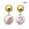 Approx. 12.0 mm, Coin Shaped, Freshwater Pearl, Button Dangle Pearl Stud Earrings
