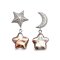 Approx. 11.0 - 12.0 mm, Star Shaped, Freshwater Pearl, Moon & Star Dangle Pearl Stud Earrings