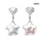 Approx. 12.0 mm, Star Shaped, Freshwater Pearl, Victory CZ Paved Dangle Pearl Stud Earrings