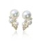 Approx. 3.0 - 6.0 mm, Akoya Pearl, Cluster Triple Pearl Diamond Stud Earrings